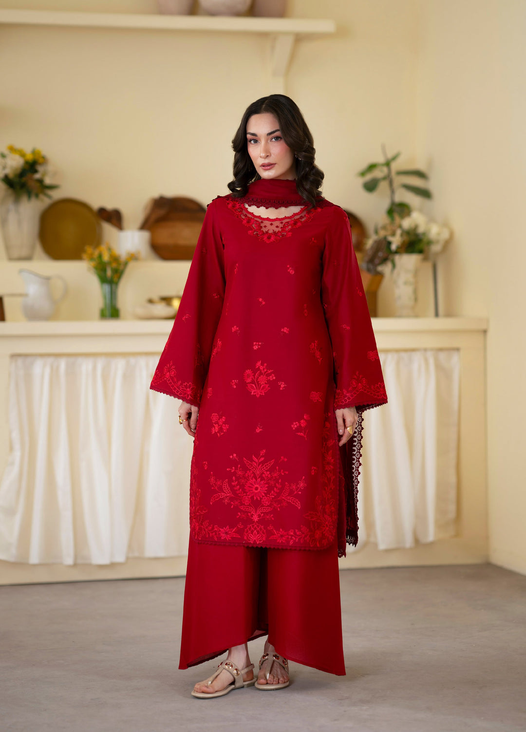 Ember by Mahnur Unstitched Lawn Embroidered 3 Piece Suit MN26UE EM-012 - Summer Collection