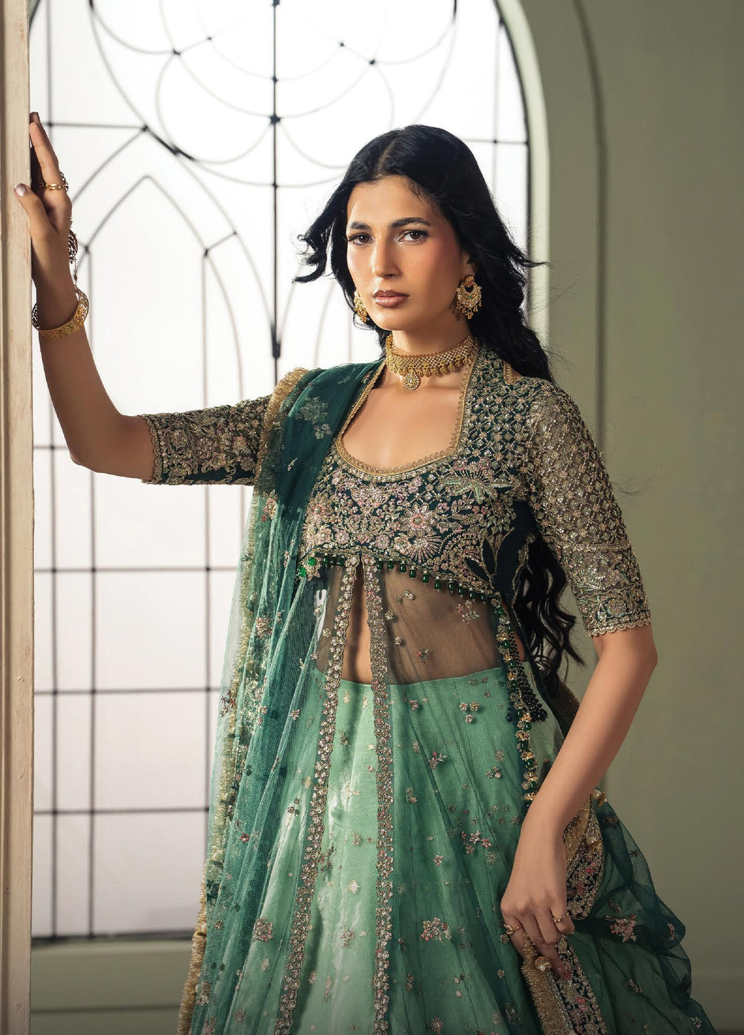 Luminara by Ayzel Unstitched Embroidered Net 3 Piece Suit AAF26UWL Koel AYZ-172 - Wedding Collection