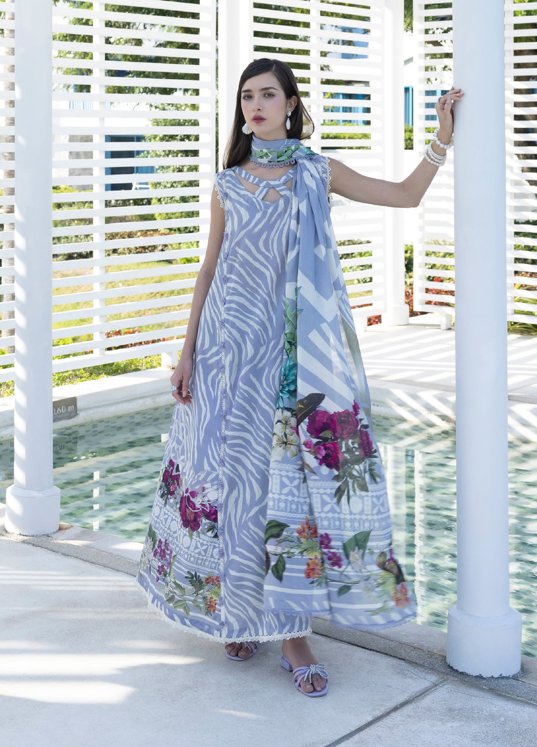 Santorini by Elaf Unstitched Lawn Printed 3 Piece Suit EL26US EPN-3B SEIRA - Summer Collection