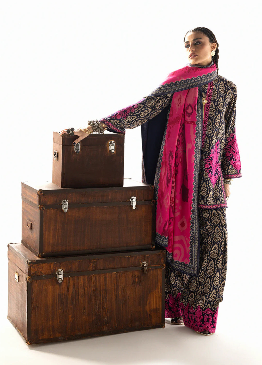 Zainab Chottani Unstitched Marina Twill With Shawl Embroidered Suits 3 Piece ZC25WS D-08 Kesia - Winter Collection