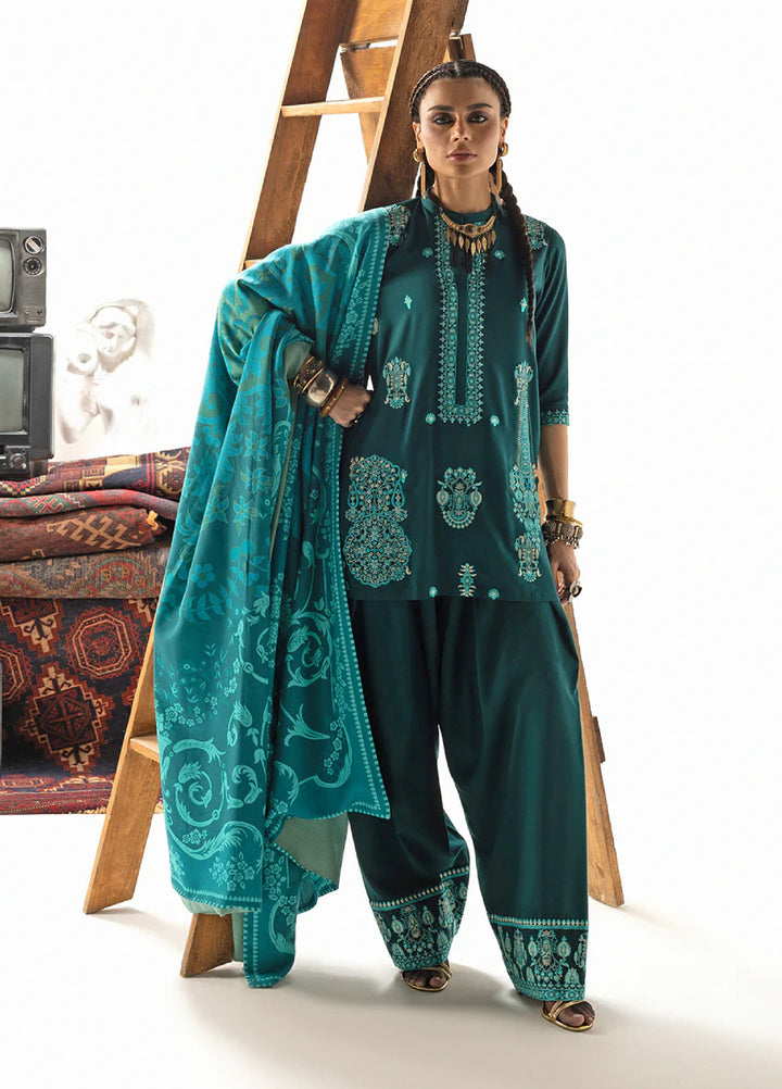 Zainab Chottani Unstitched Marina Twill With Shawl Embroidered Suits 3 Piece ZC25WS D-06 Kyana - Winter Collection