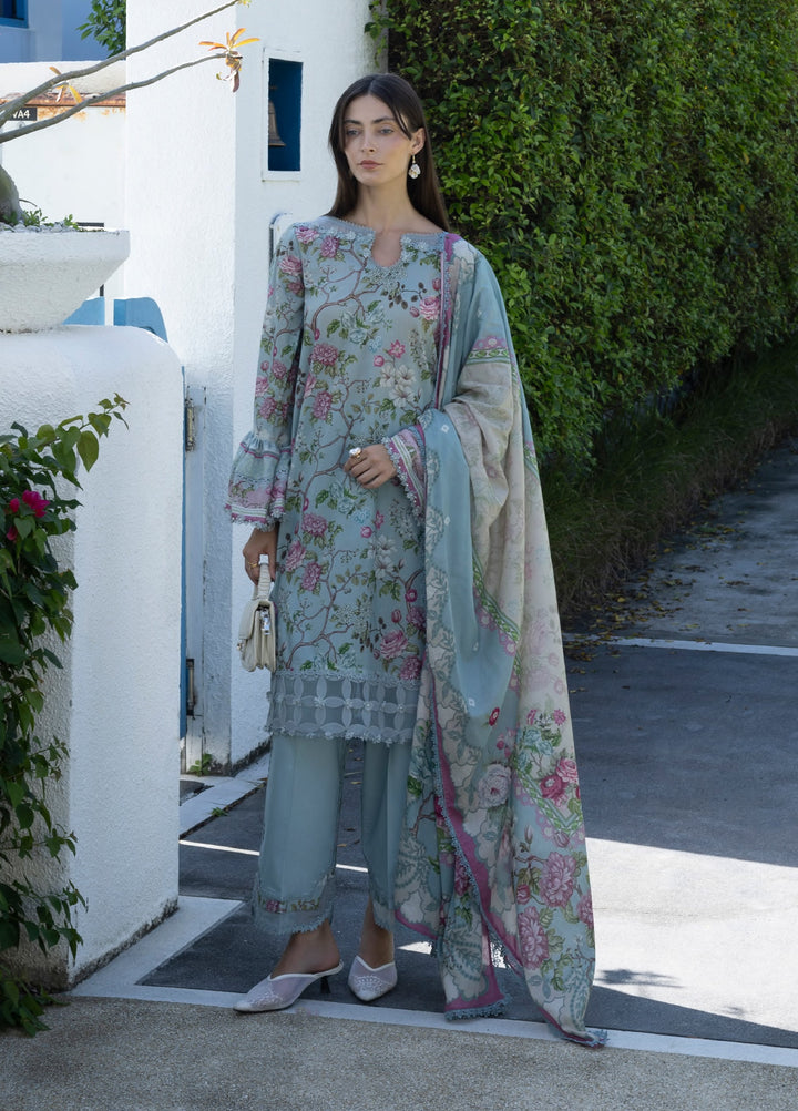 Santorini by Elaf Unstitched Lawn Printed 3 Piece Suit EL26US EPN-8A EIRINI BLOOM - Summer Collection