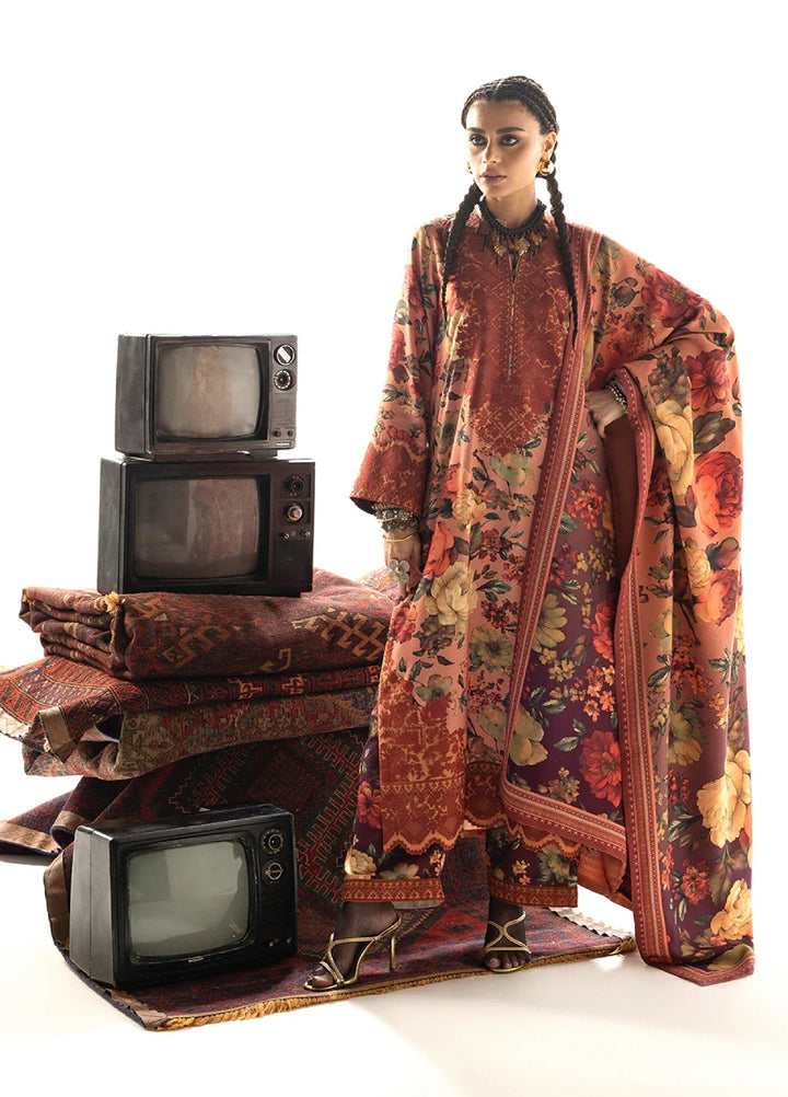 Zainab Chottani Unstitched Marina Twill With Shawl Embroidered Suits 3 Piece ZC25WS D-10 Abibi - Winter Collection