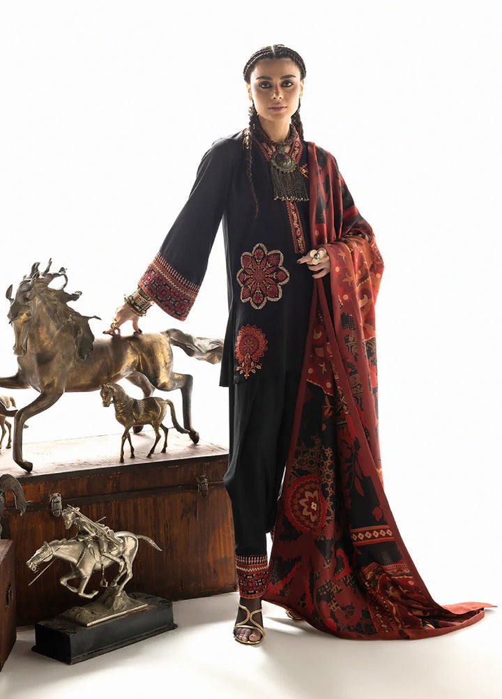 Zainab Chottani Unstitched Marina Twill With Shawl Embroidered Suits 3 Piece ZC25WS D-02 Vira - Winter Collection