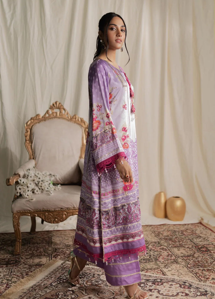 Aisha Fatema Pret Printed Silk 3 Piece Suit Orchid