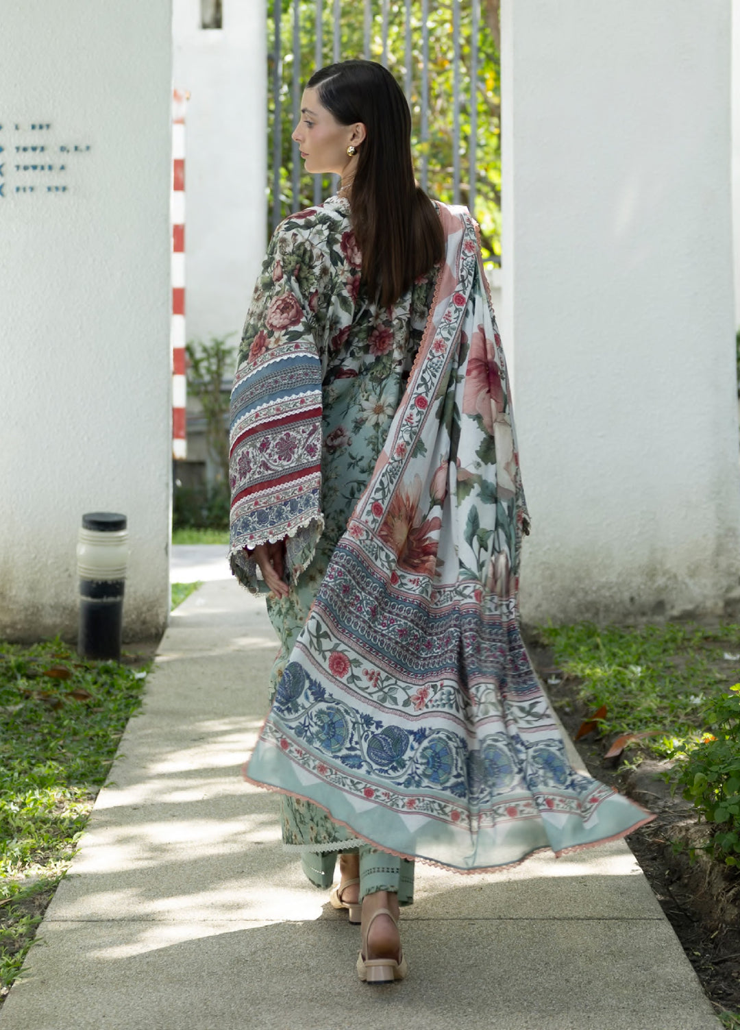 Santorini by Elaf Unstitched Lawn Printed 3 Piece Suit EL26US EPN-6B OPALINE GARDEN - Summer Collection