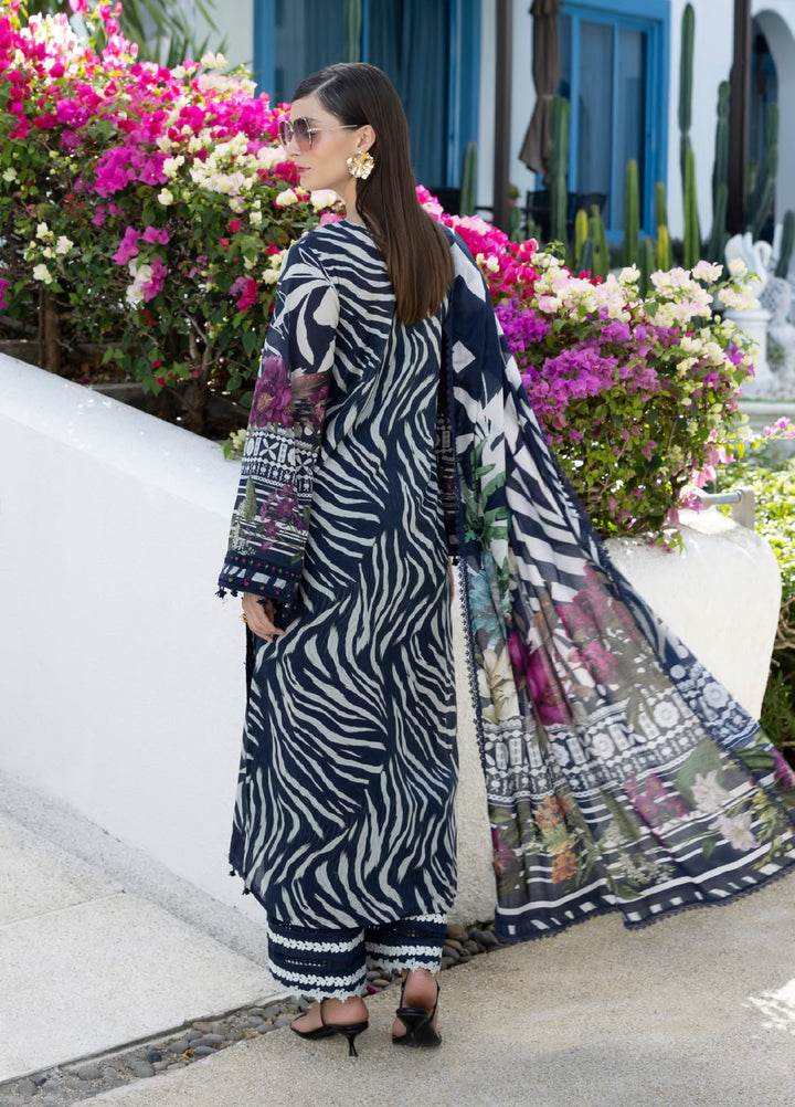 Santorini by Elaf Unstitched Lawn Printed 3 Piece Suit EL26US EPN-3A STARRY NIGHT - Summer Collection
