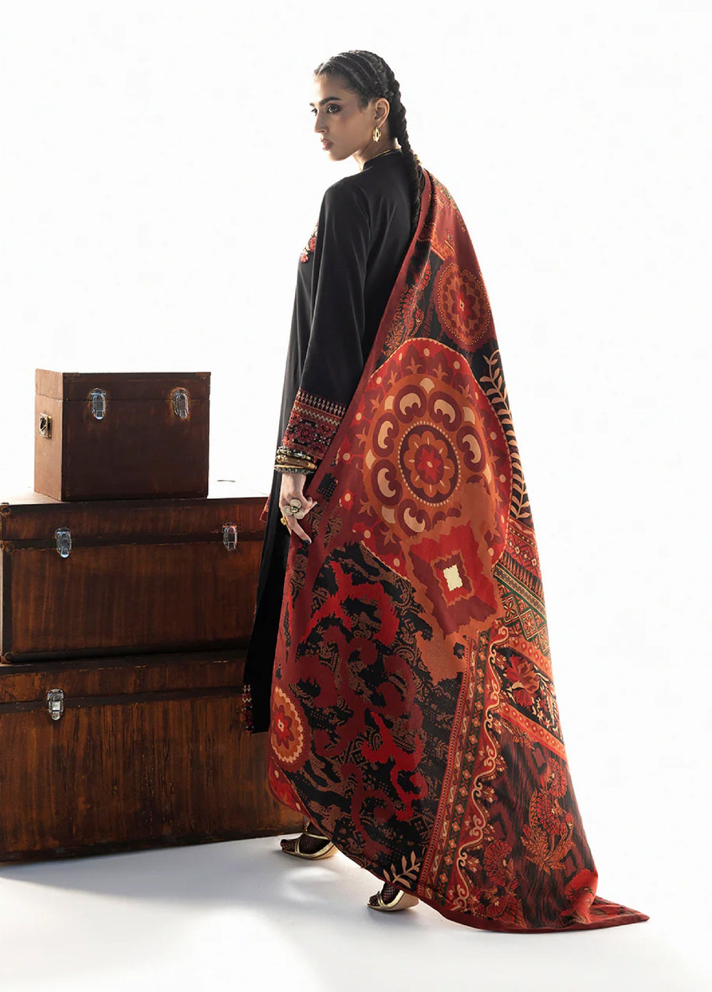 Zainab Chottani Unstitched Marina Twill With Shawl Embroidered Suits 3 Piece ZC25WS D-02 Vira - Winter Collection
