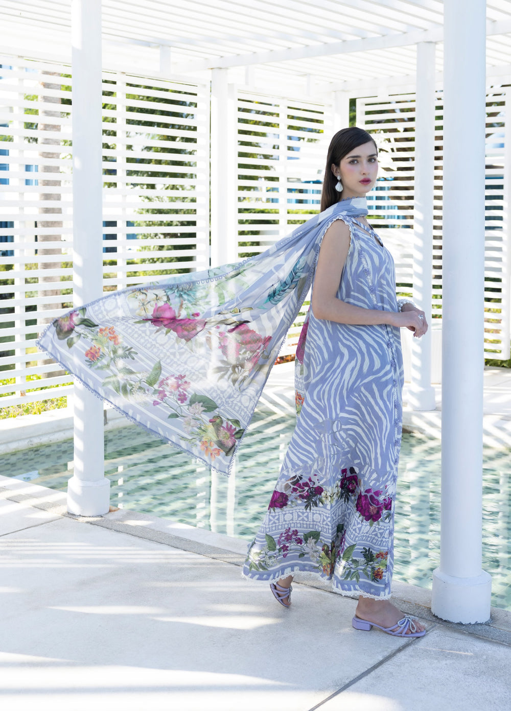 Santorini by Elaf Unstitched Lawn Printed 3 Piece Suit EL26US EPN-3B SEIRA - Summer Collection