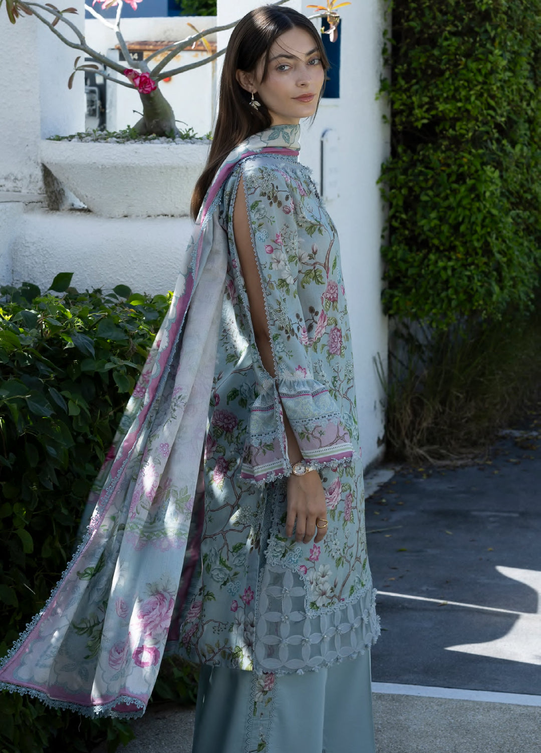 Santorini by Elaf Unstitched Lawn Printed 3 Piece Suit EL26US EPN-8A EIRINI BLOOM - Summer Collection