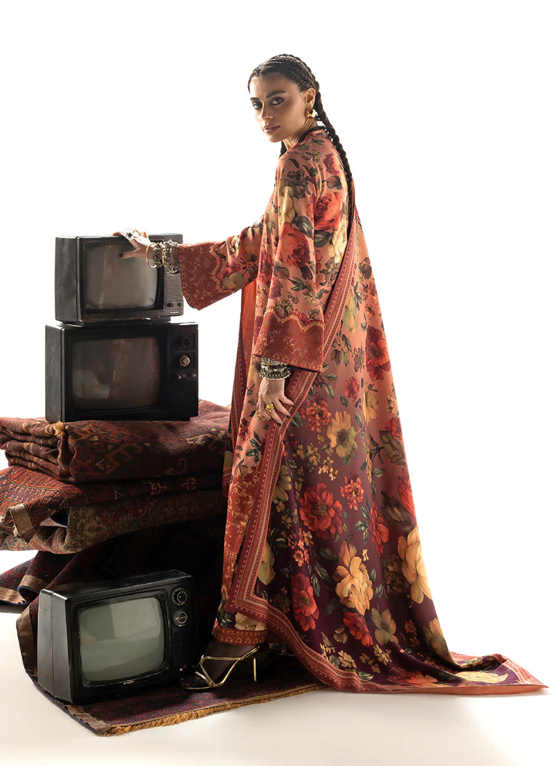 Zainab Chottani Unstitched Marina Twill With Shawl Embroidered Suits 3 Piece ZC25WS D-10 Abibi - Winter Collection