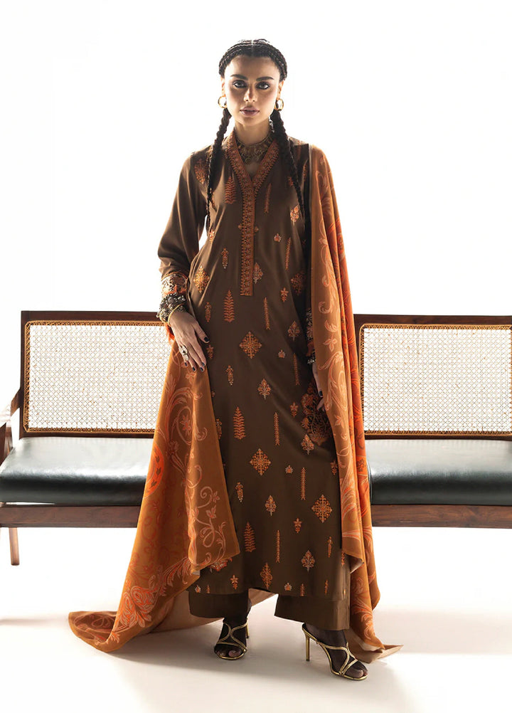 Zainab Chottani Unstitched Marina Twill With Shawl Embroidered Suits 3 Piece ZC25WS D-05 Rovi - Winter Collection