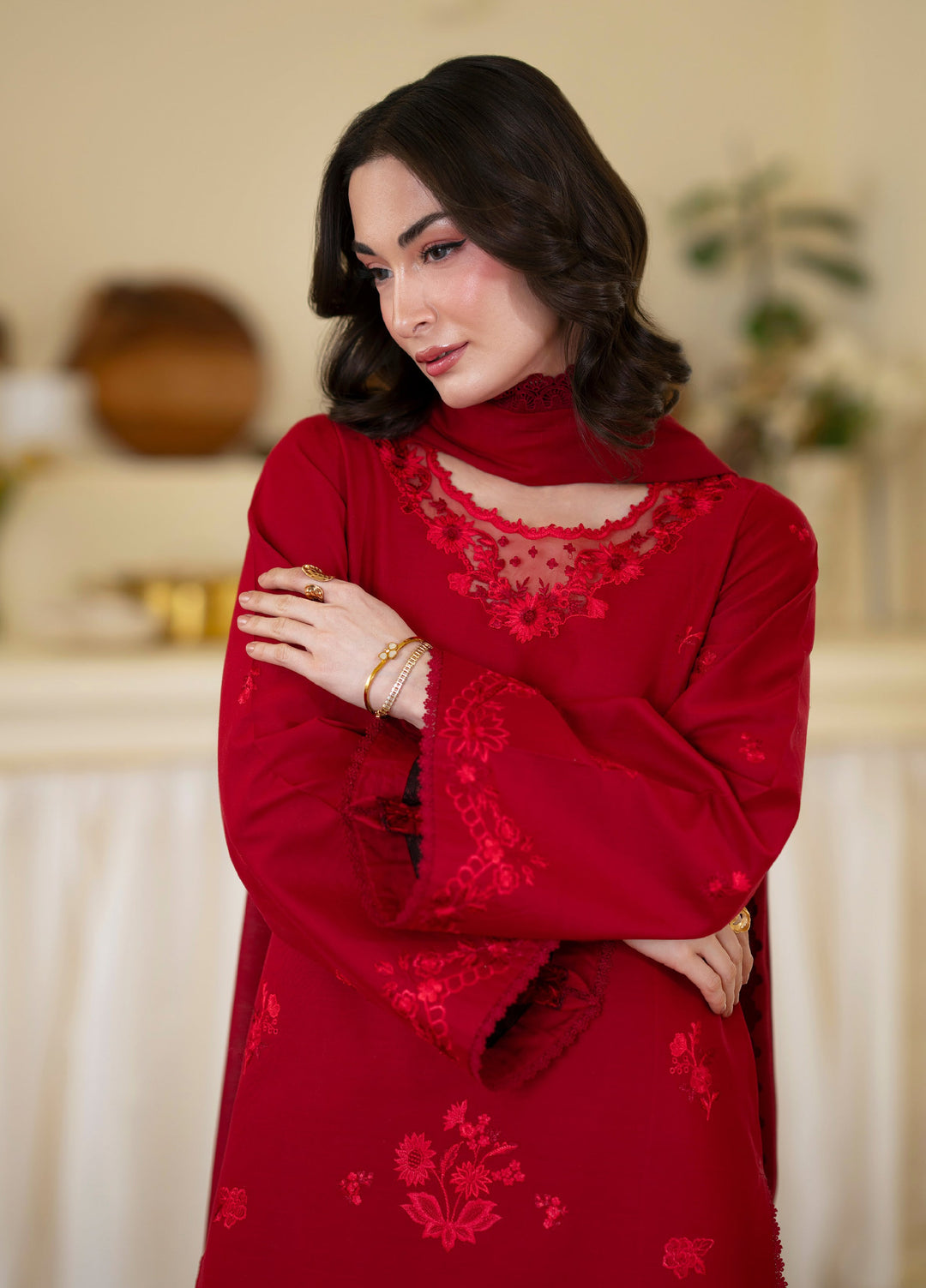 Ember by Mahnur Unstitched Lawn Embroidered 3 Piece Suit MN26UE EM-012 - Summer Collection