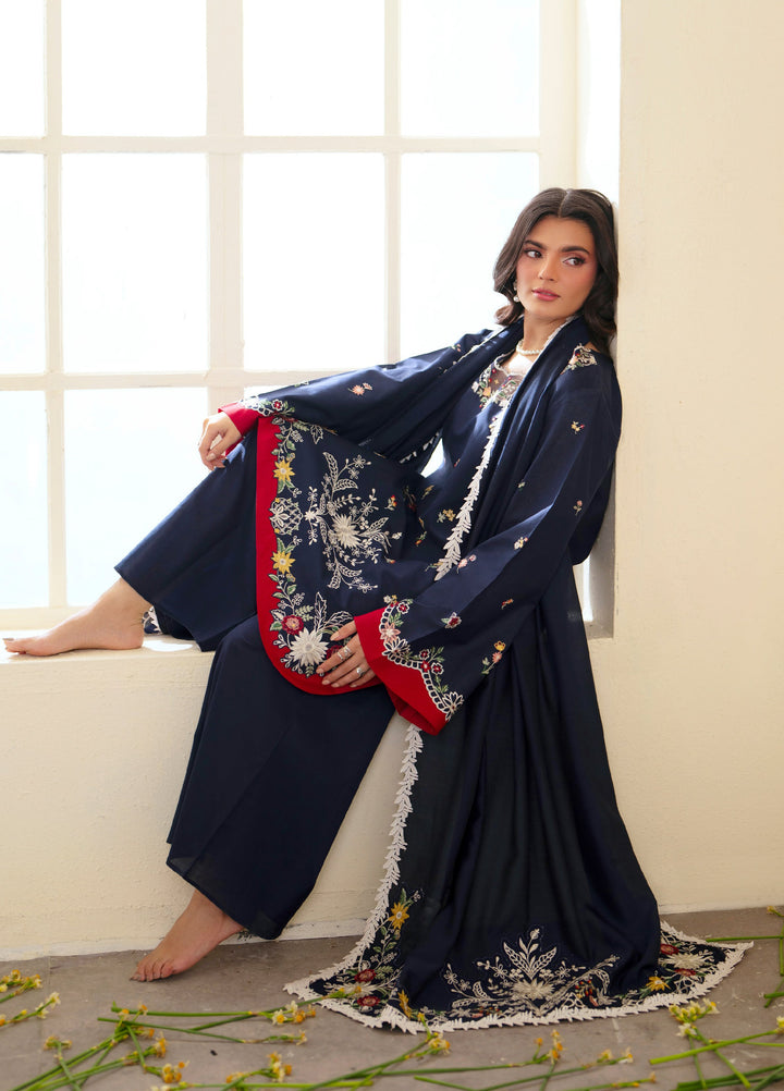 Ember by Mahnur Unstitched Lawn Embroidered 3 Piece Suit MN26UE EM-010 - Summer Collection
