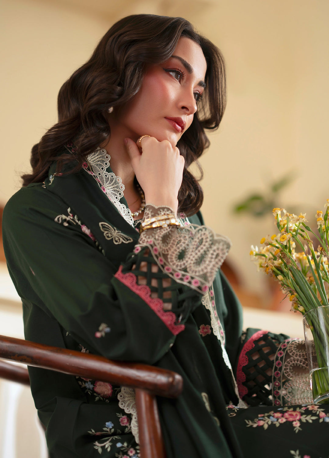 Ember by Mahnur Unstitched Lawn Embroidered 3 Piece Suit MN26UE EM-011 - Summer Collection
