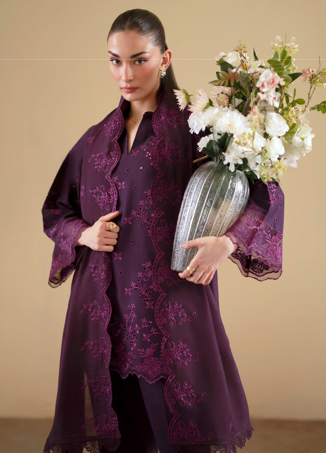 Ember by Mahnur Unstitched Lawn Embroidered 3 Piece Suit MN26UE EM-001 - Summer Collection
