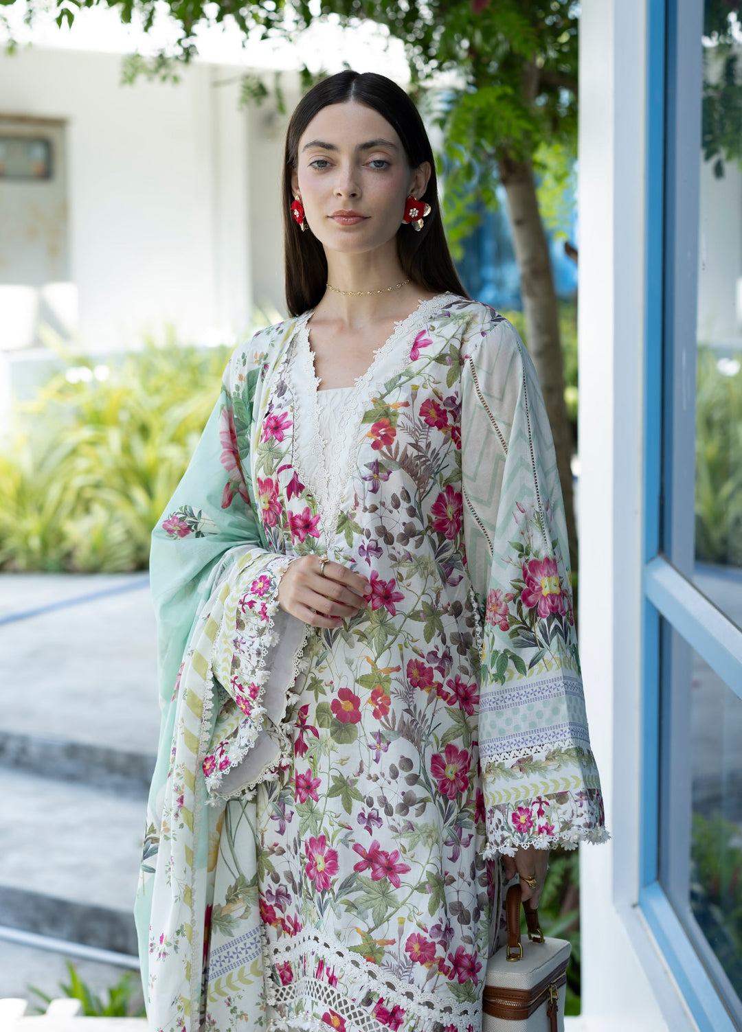 Santorini by Elaf Unstitched Lawn Printed 3 Piece Suit EL26US EPN-9B CHANTILLY - Summer Collection