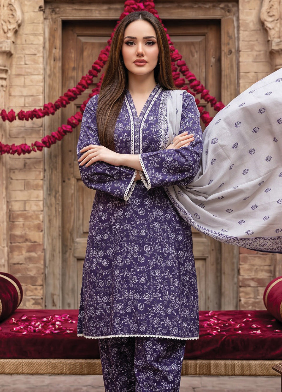 Regalia Textiles Women RTW Printed Lawn 3 Piece Suit RG26PPL D-02 - Casual Collection