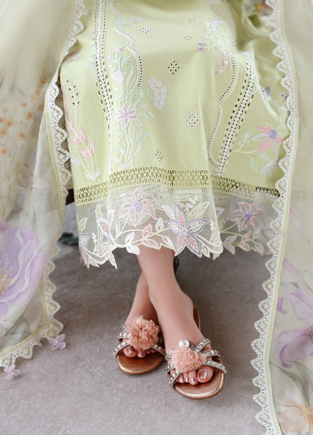Azure Unstitched Embroidered Luxury Lawn 3 Piece Suit AZ26UAL 80 Garden Muse - Eid Collection