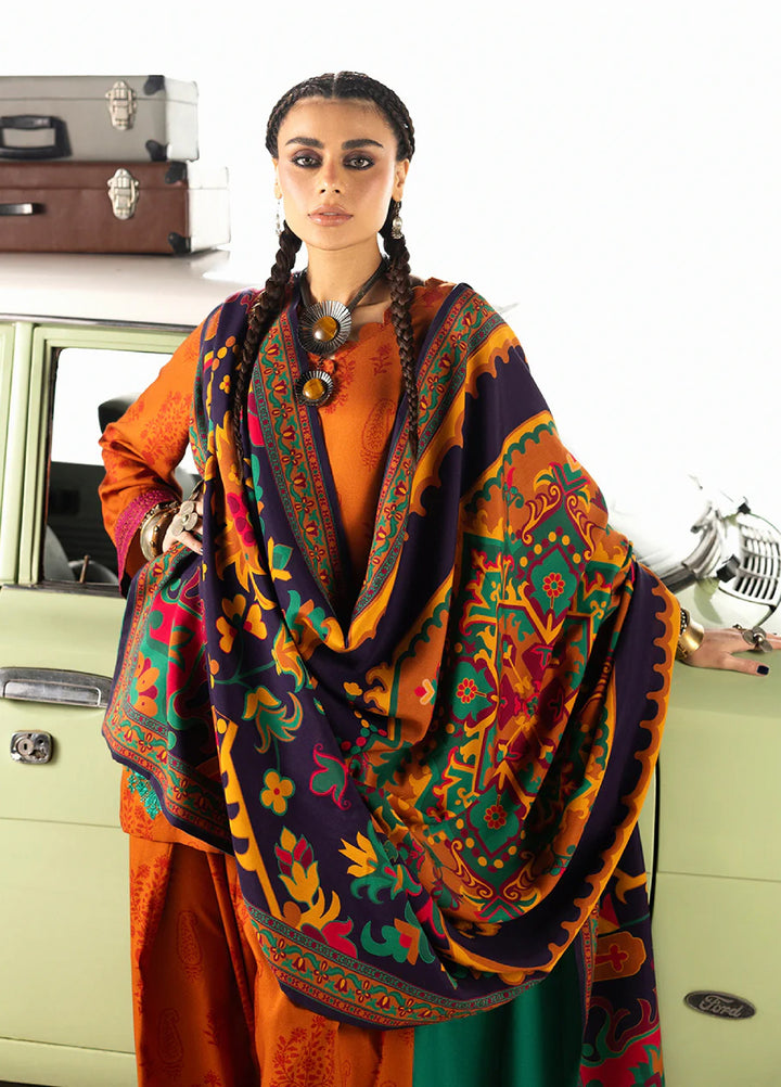 Zainab Chottani Unstitched Marina Twill With Shawl Embroidered Suits 3 Piece ZC25WS D-03 Suniva - Winter Collection