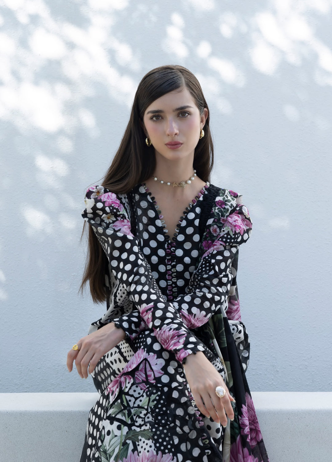 Santorini by Elaf Unstitched Lawn Printed 3 Piece Suit EL26US EPN-1B POIS N HER - Summer Collection