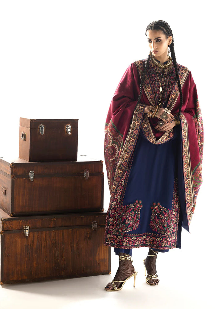 Zainab Chottani Unstitched Marina Twill With Shawl Embroidered Suits 3 Piece ZC25WS D-09 Vilana - Winter Collection