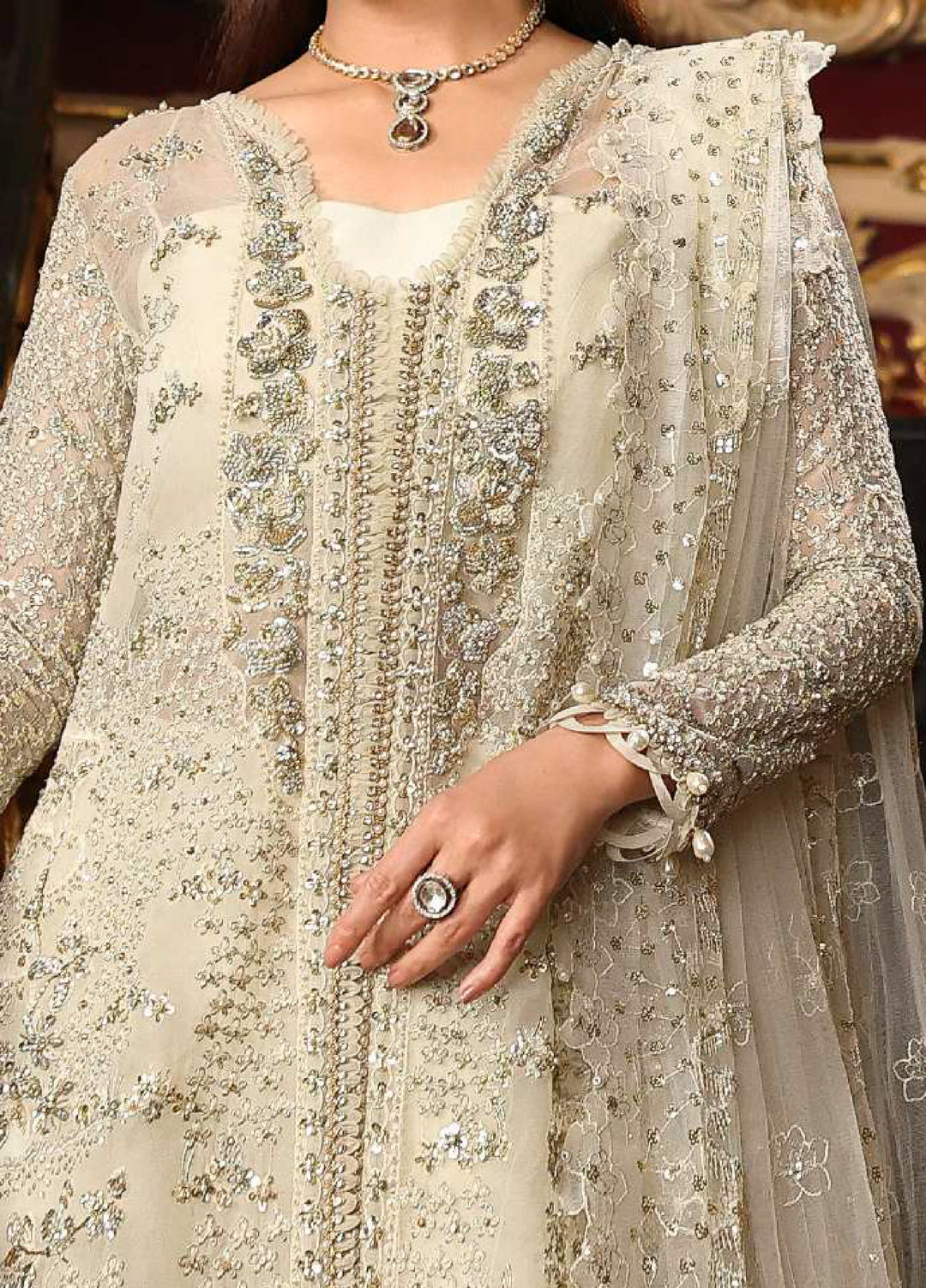 Stardom by Elaf Unstitched Luxury Formals Embroidered Organza 3 Piece Suits  EL25SF D-ESH-01 Celestia - Formal Collection