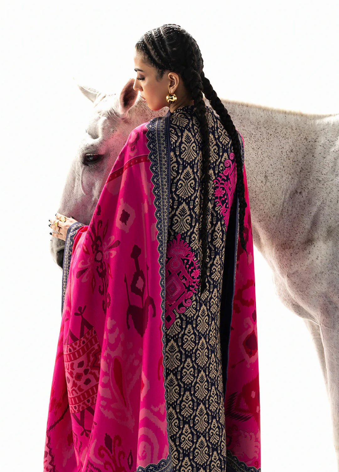 Zainab Chottani Unstitched Marina Twill With Shawl Embroidered Suits 3 Piece ZC25WS D-08 Kesia - Winter Collection