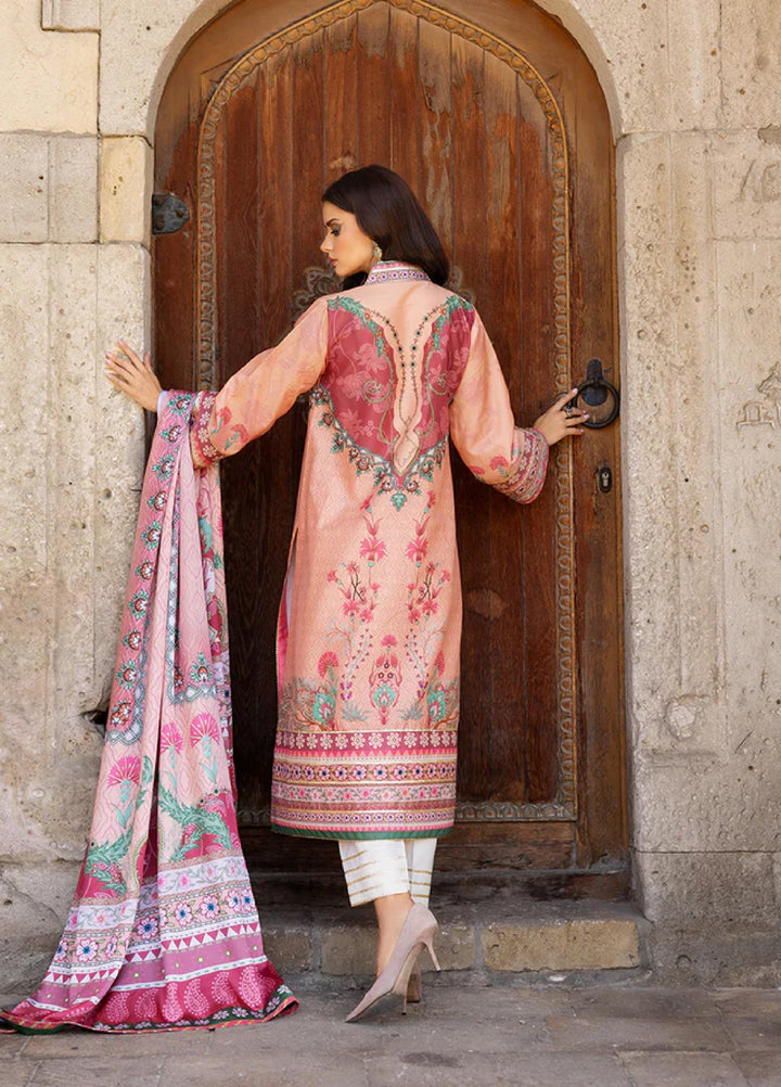 Mushq Hemline Echoes Of Serneity Unstitched Festive Raw Silk Printed 3 Piece MQ25ES D-04 Pulsar Petal - Festive Collection