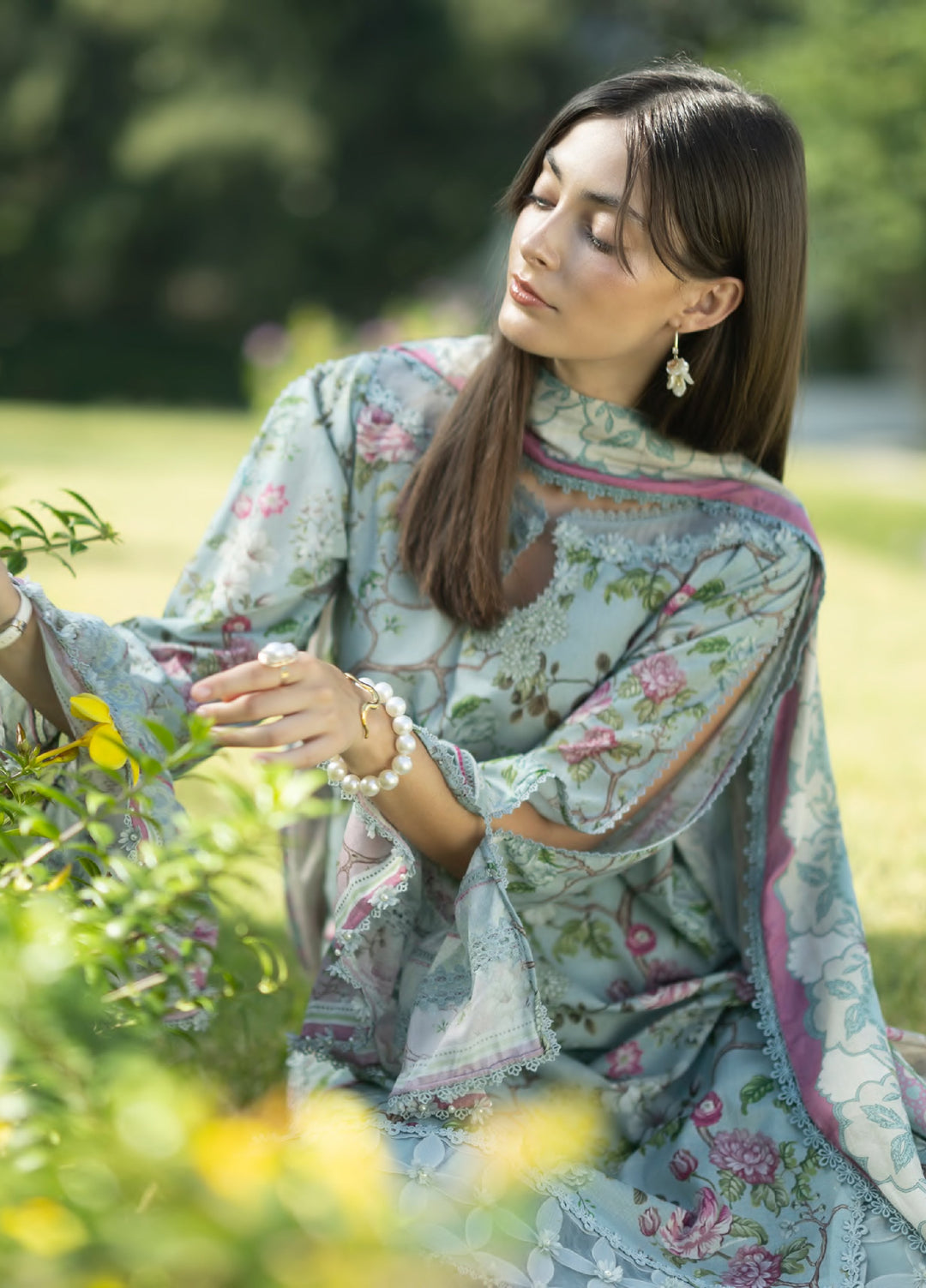 Santorini by Elaf Unstitched Lawn Printed 3 Piece Suit EL26US EPN-8A EIRINI BLOOM - Summer Collection