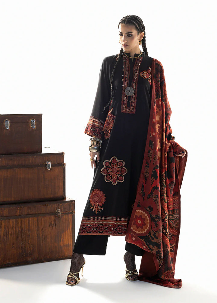 Zainab Chottani Unstitched Marina Twill With Shawl Embroidered Suits 3 Piece ZC25WS D-02 Vira - Winter Collection