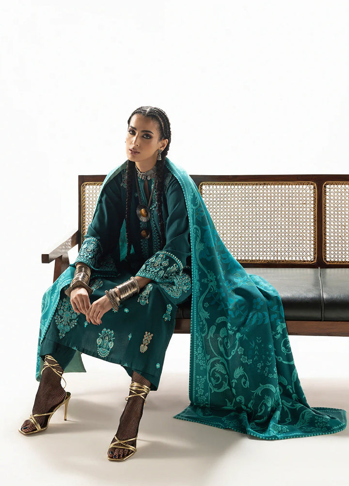 Zainab Chottani Unstitched Marina Twill With Shawl Embroidered Suits 3 Piece ZC25WS D-06 Kyana - Winter Collection