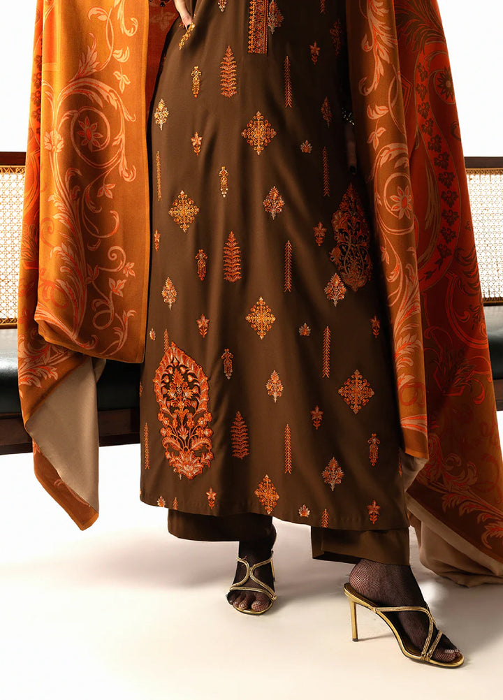 Zainab Chottani Unstitched Marina Twill With Shawl Embroidered Suits 3 Piece ZC25WS D-05 Rovi - Winter Collection