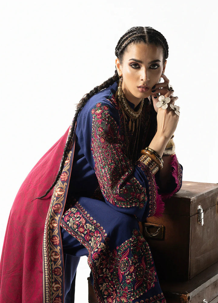 Zainab Chottani Unstitched Marina Twill With Shawl Embroidered Suits 3 Piece ZC25WS D-09 Vilana - Winter Collection