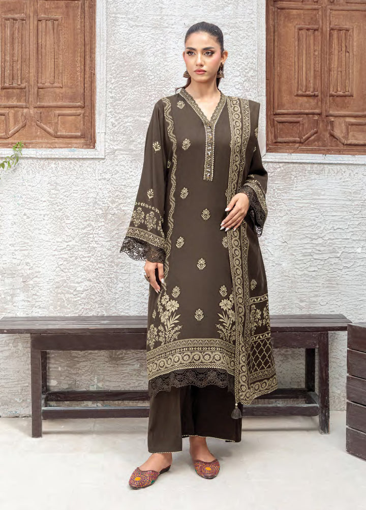Lakhany Printed Pashmina Suits Unstitched 3 Piece LSM25LP LG-SG-0039-B - Winter Collection
