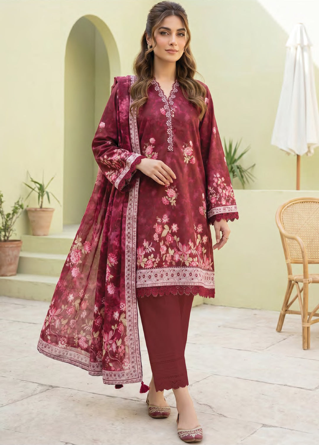 Lakhany Unstitched Printed Lawn 3 Piece Suit LSM26ULP LG-SG-0118 - Casual Collection
