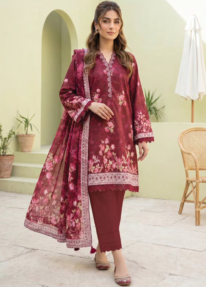 Lakhany Unstitched Printed Lawn 3 Piece Suit LSM26ULP LG-SG-0118 - Casual Collection