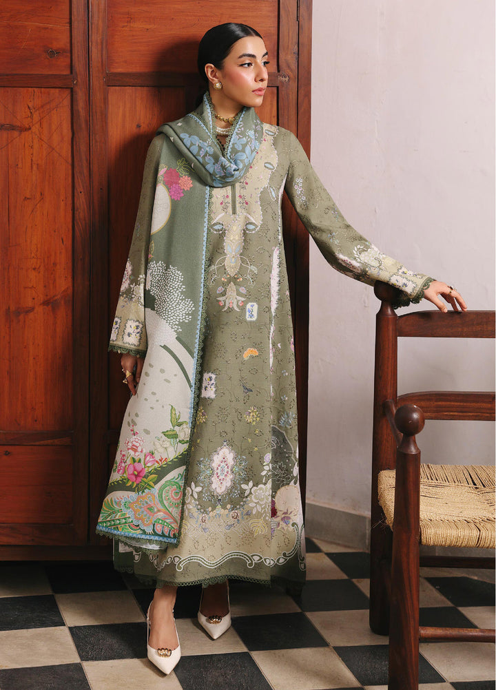 Qprints By Qalamkar Unstitched Linen Embroidered Digital Printed  3 Piece Suits QLM25PW QW-09 A Khanza - Winter Collection