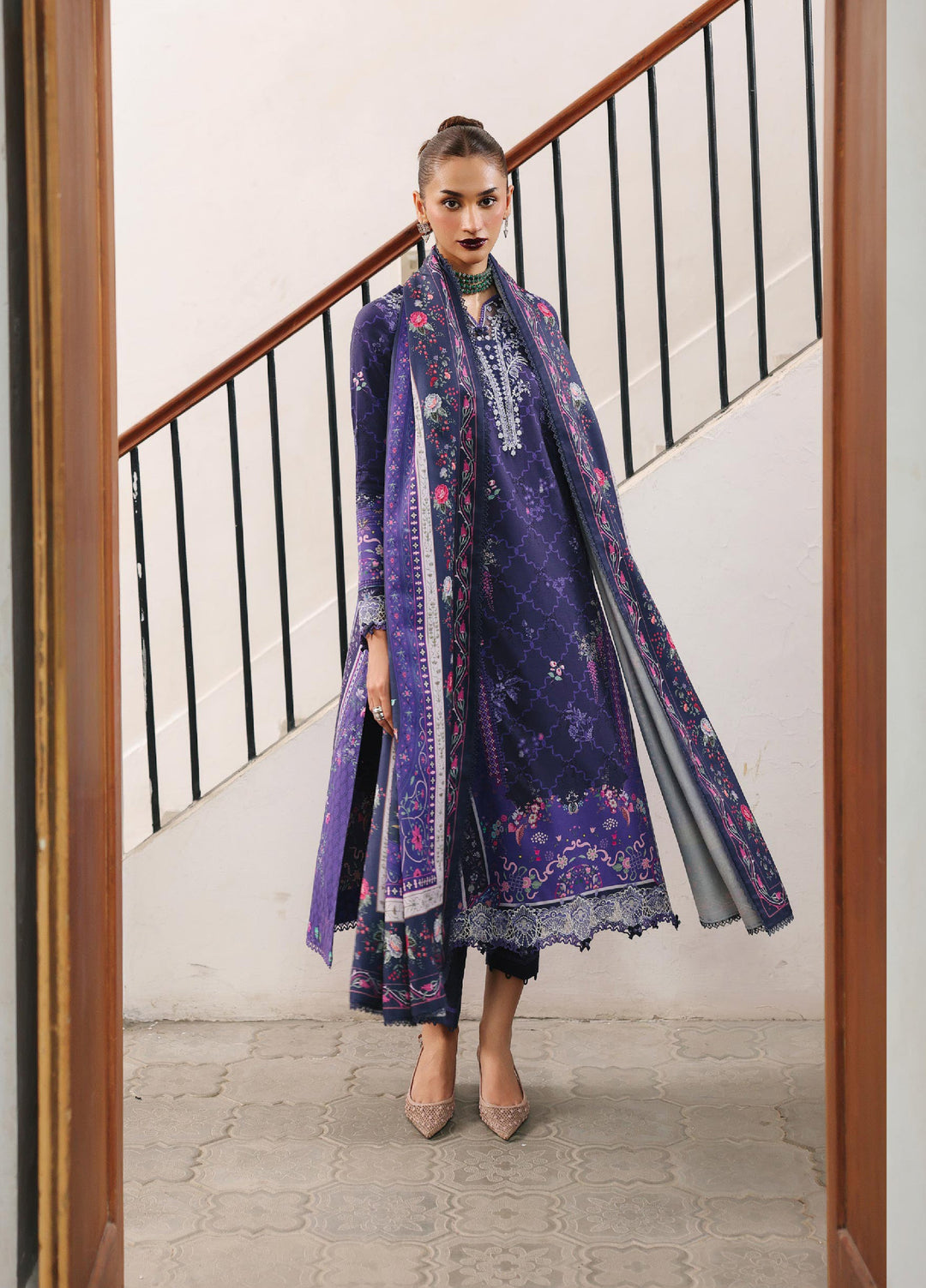 Qprints By Qalamkar Unstitched Linen Printed 3 Piece Suits QLM25PW QW-03B Vanna - Winter Collection