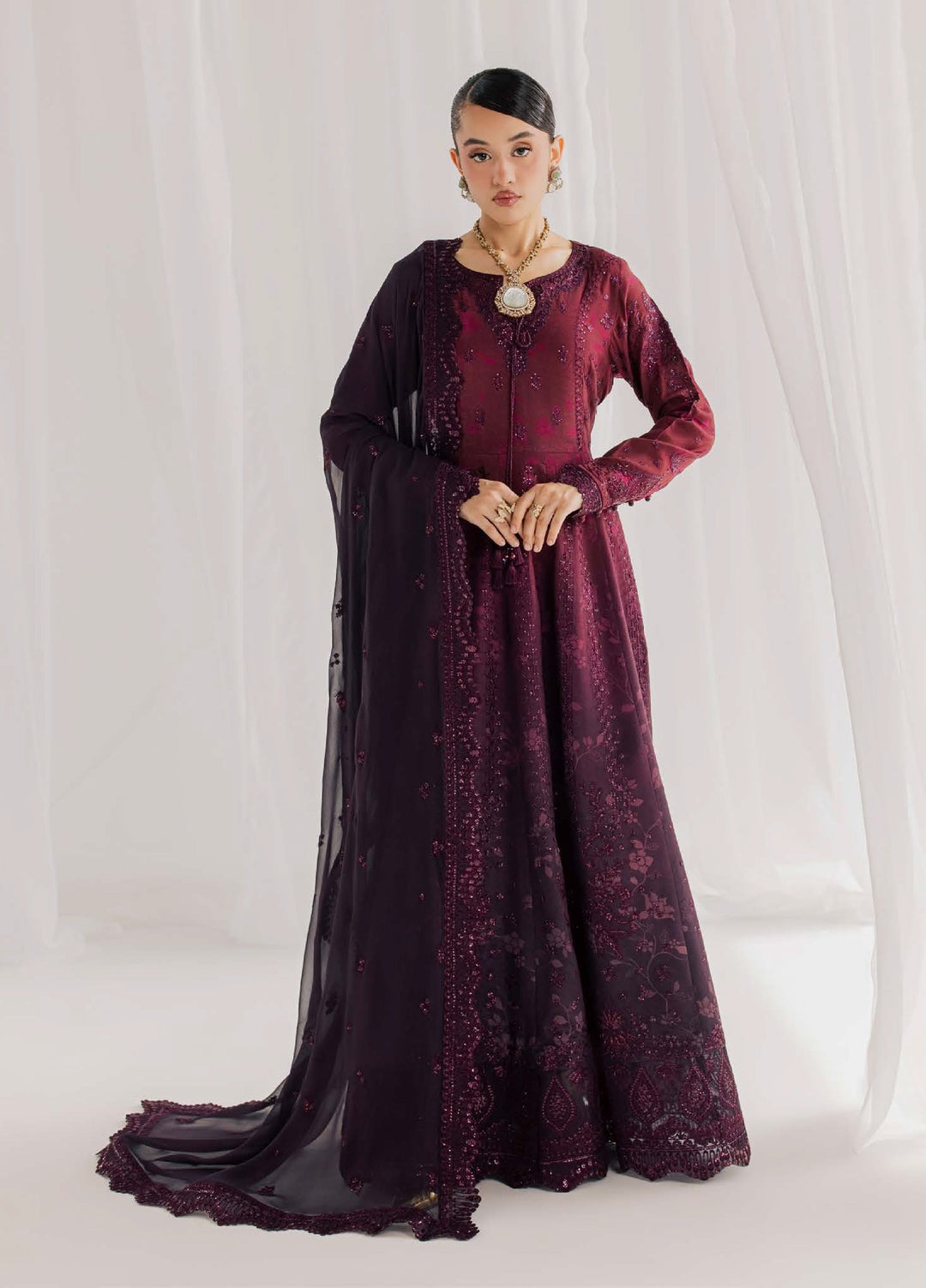 Nureh Women RTW Embroidered Chiffon 3 Piece Suit NU26RF NP-810 - Festive Collection