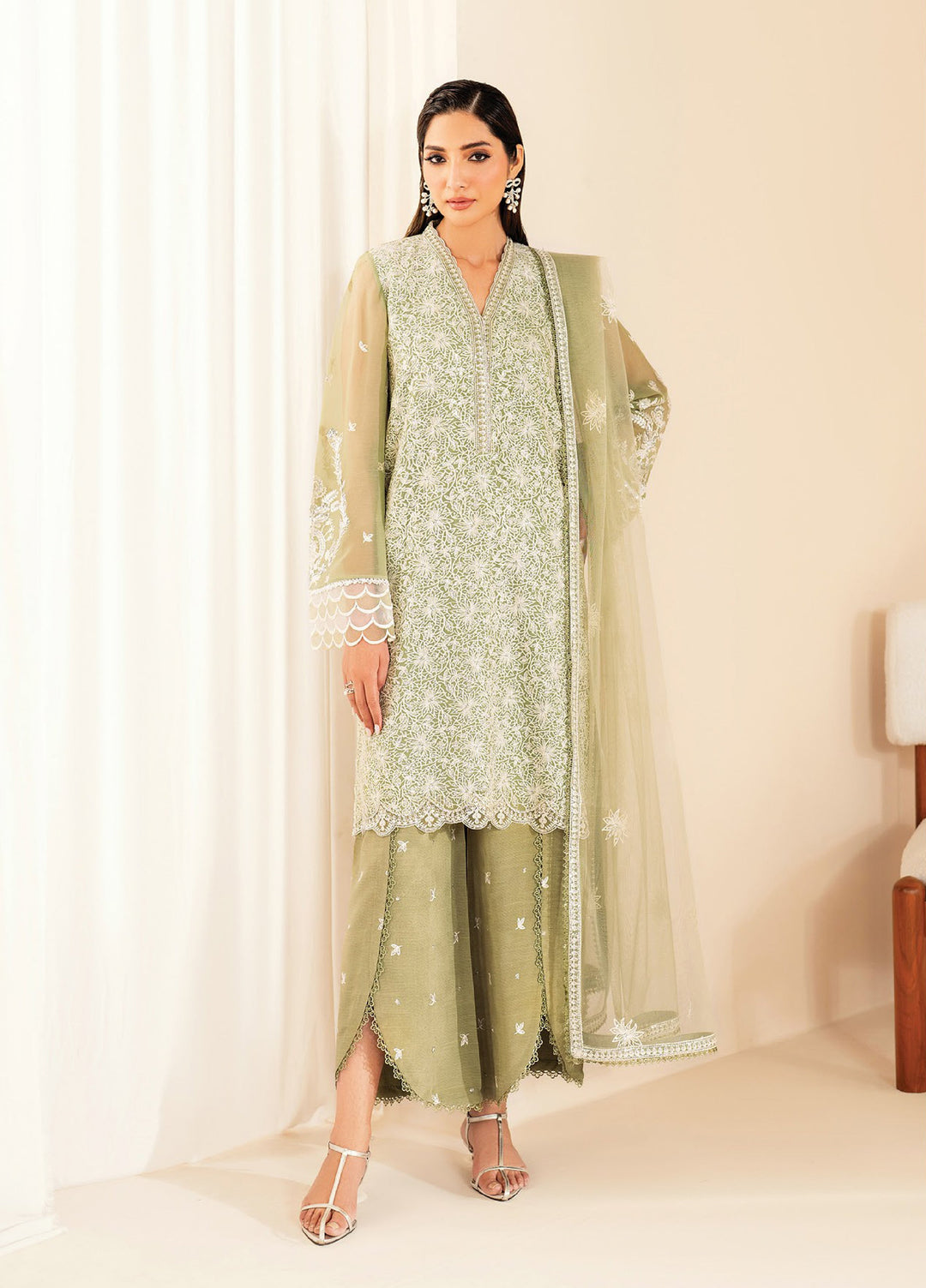 Xenia Formals Unstitched Embroidered Chiffon 3 Piece Suits XE25FU D-04 Nora - Formal Collection