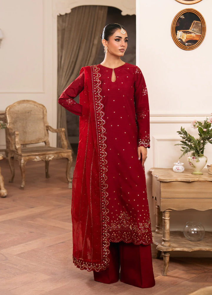 Luxe by Neeshay Pret Korean Raw Silk Crimora - Festive Collection