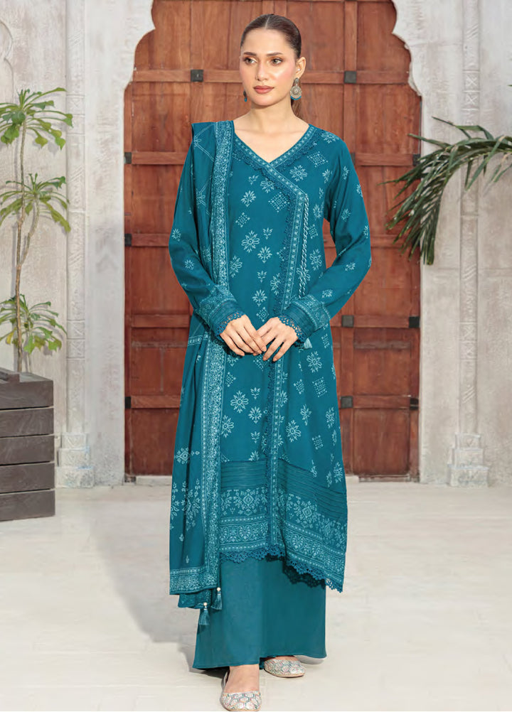 Lakhany Printed Pashmina Suits Unstitched 3 Piece LSM25LP LG-RL-0346-C - Winter Collection