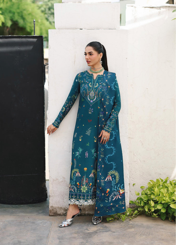 Qprints By Qalamkar Unstitched Linen Printed 3 Piece Suits QLM25PW QW-05 B Amiel - Winter Collection