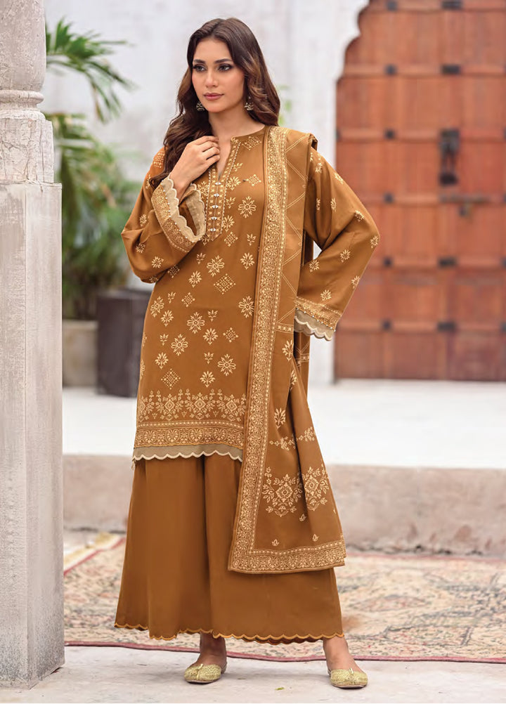 Lakhany Printed Pashmina Suits Unstitched 3 Piece LSM25LP LG-RL-0346-B - Winter Collection