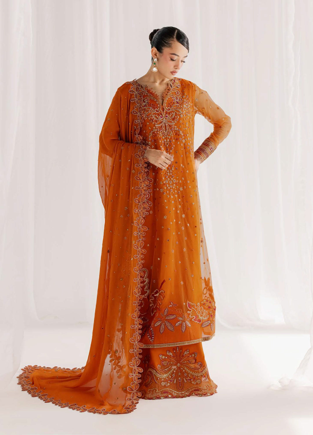 Nureh Women RTW Embroidered Net 3 Piece Suit NU26RF NP-817 - Festive Collection