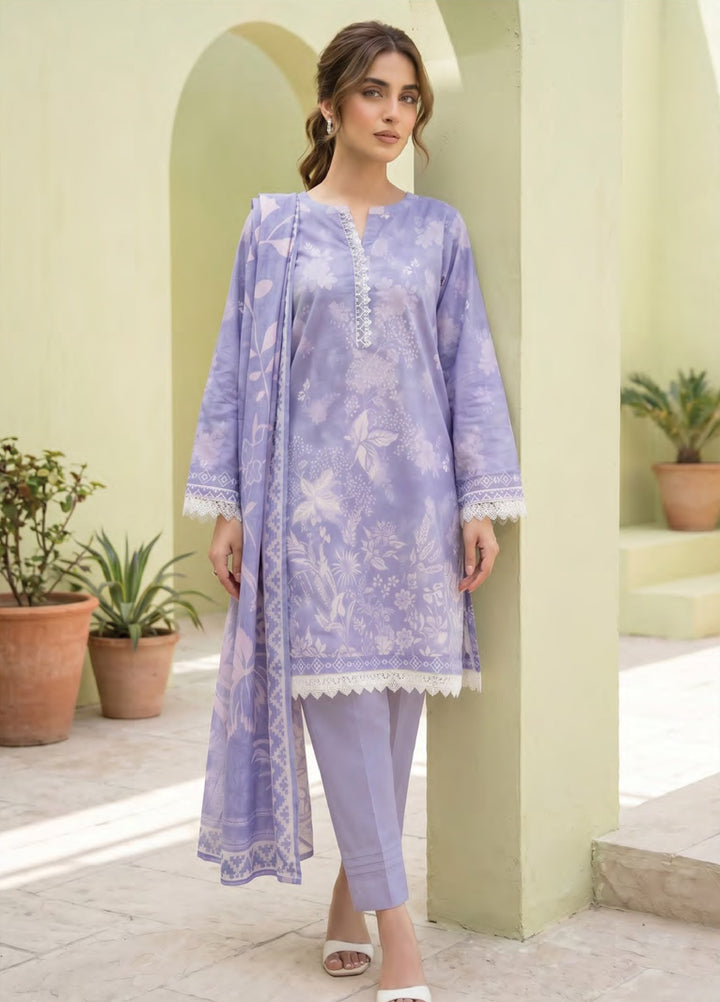 Lakhany Unstitched Printed Lawn 3 Piece Suit LSM26ULP LG-SG-0115 - Casual Collection