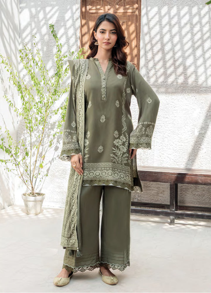 Lakhany Printed Pashmina Suits Unstitched 3 Piece LSM25LP LG-SG-0039-A - Winter Collection