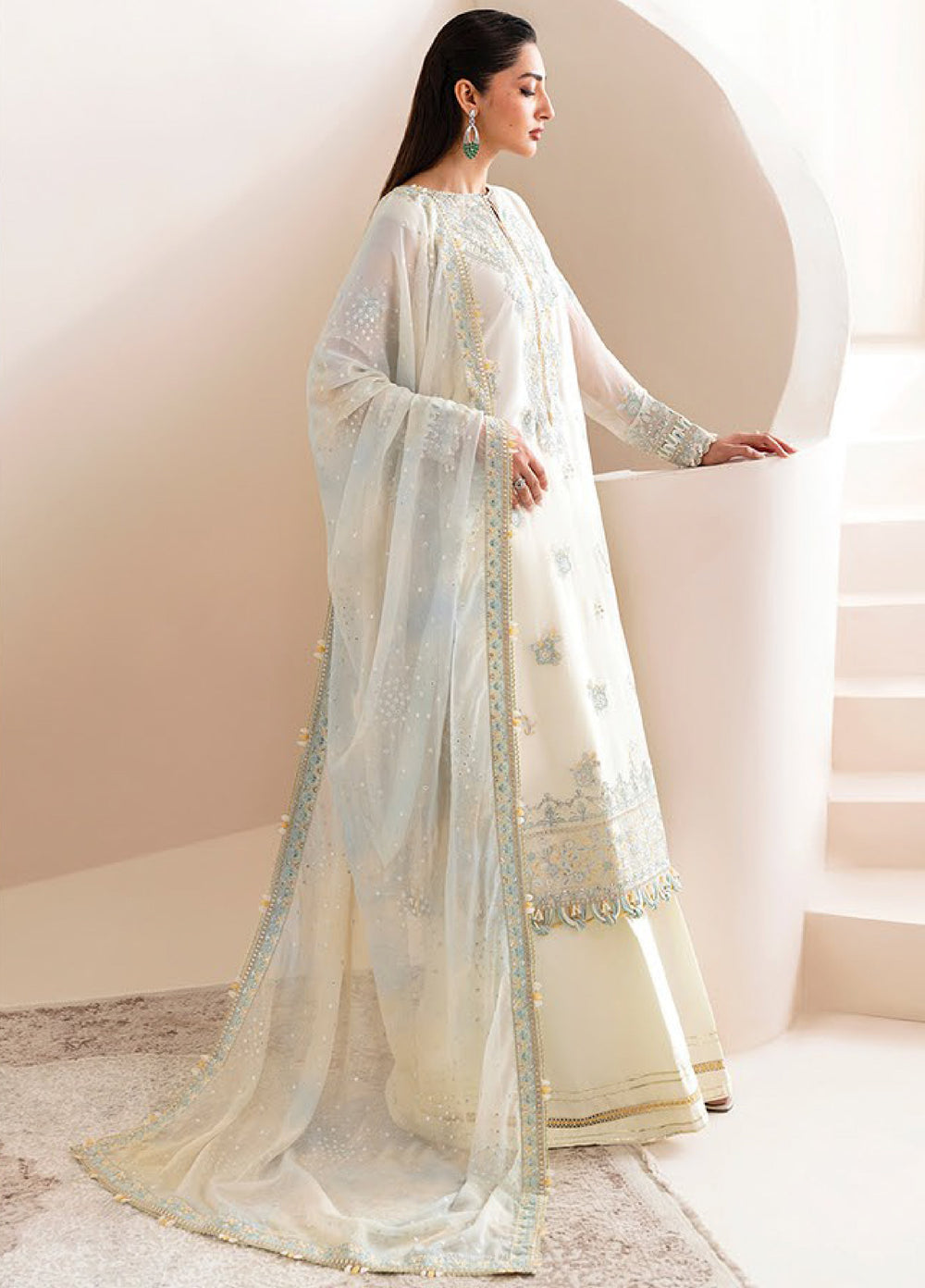 Xenia Formals Unstitched Embroidered Chiffon 3 Piece Suits XE25FU D-09 Nooria - Formal Collection