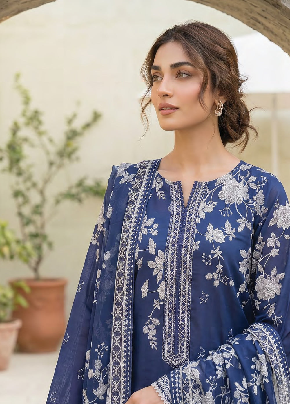 Lakhany Unstitched Printed Lawn 3 Piece Suit LSM26ULP LG-MM-1041 - Casual Collection